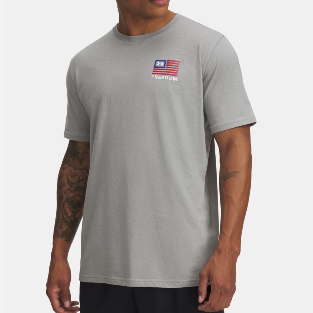 NWT Under Armour Men's Gray USA Freedom Tee Shirt
